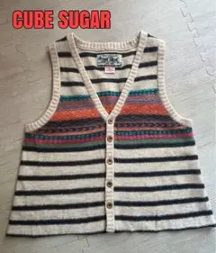 CUBE SUGAR ボーダーニットベスト