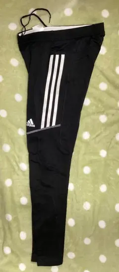 adidas L ロングスパッツ　ブラック　左後zip付ポケット有り