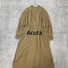 【Acuta】アクータ ナイロンシャツワンピース スキッパー ドロスト ベージュのサムネイル
