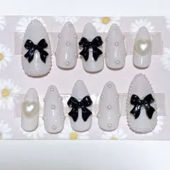 ネイルチップ フレンチガーリー ワンホン 量産型 パール