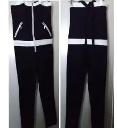 オールインワン　バイカラー　セットアップ　サロペット