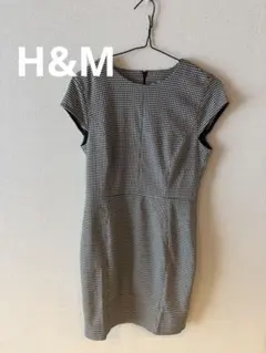 H&M ワンピース　きれいめ　千鳥柄