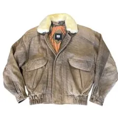 【古着】VINTAGE G-1 フライトジャケット 羊皮 襟ボア脱着可 L