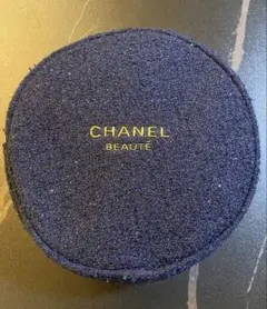CHANEL BEAUTE ネイビー 円形ポーチ