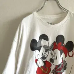 used ミッキー＆ミニー白Tシャツ ホワイト ディズニーヴィンテージ 夏物古着のサムネイル