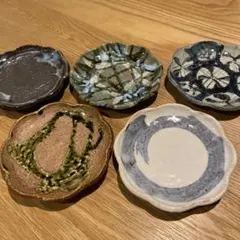 花びら型　陶器皿 ５枚セット　未使用品