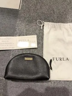 新品未使用 FURLA フルラ ポーチ ブラック 保存袋・カード付きのサムネイル