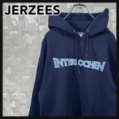 ジャージーズ スウェット パーカー メンズ L 大きめ ネイビー 紺色 US古着