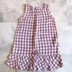 Junk Store ノースリーブ 120cm パープル チェックのサムネイル