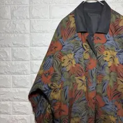 総柄花柄リバーシブルジャケット AAAジッパー　古着