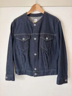 【美品】ONO+8186 児島デニム ノーカラー デニムジャケット ストレッチ