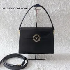 フェラガモ ヴァラ リボン 2WAYバッグ 黒 金金具付 ギャランティカード