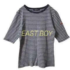 b867【イーストボーイ】五分袖ボーダーTシャツ 肩ワッペン 9号