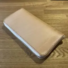 姫路レザー　ヌメ革　ラウンドジップウォレット