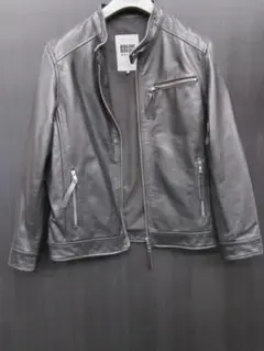 (A0015) BOLINI レザージャケット 黒 サイズ50 100%牛皮