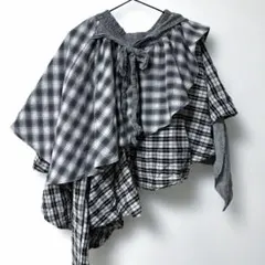 チェック柄 フレアスカート　アシンメトリー　libby&rose スカート　綿