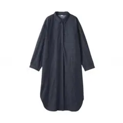 無印良品 今期新作 カポック混 ライトデニム 長袖ワンピース M