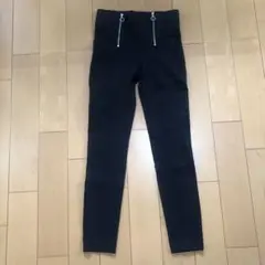 ZARA ブラック スパッツ レギパンジッパー付きセンタープレス