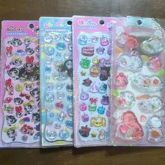 プチドロップステッカー　4点セット　パワパフ　あわわ　ほっぺちゃん　シマエナガ
