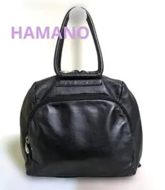 HAMANO 濱野皮革工藝 傳濱野 レザーハンドバッグ　ブラック