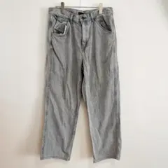 UNIQLO ワイドフィットジーンズ (丈標準74～77cm) ライトグレー L