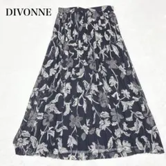ディヴォンヌ プリーツロングスカート Aライン 花柄 透け感 裏地付き 綺麗めのサムネイル