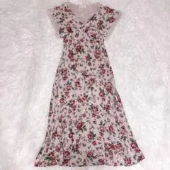 スナイデルホーム 花柄ルームウェアロングワンピース 大人可愛いセクシー Vネック