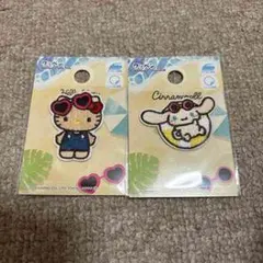 ハローキティとシナモロールのワッペンセット
