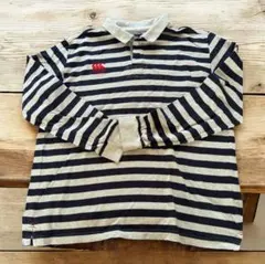 CANterbury ストライプ長袖ポロシャツ 3L