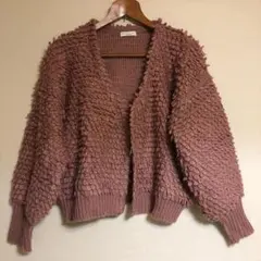 earthループニットカーディガン