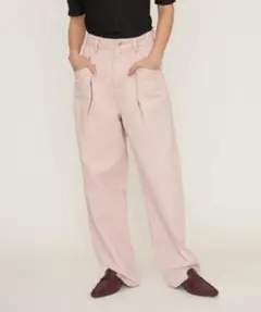 Lily Brown リリーブラウン ハイウエストタックデニムパンツ　ピンクのサムネイル