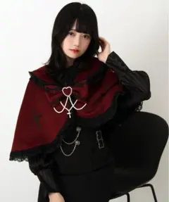 DearMyLove 夢展望 十字架バラレースフリルパールケープ ボルドーのサムネイル