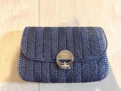 上品 パープル クラッチバッグ 編み ラメ感あり フォーマル 結婚式 二次会