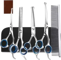 犬用トリミングハサミセット 4本とコーム