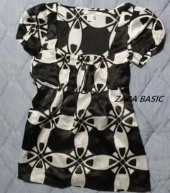 ZARA BASIC(ザラ)チュニック白黒幾何学のサムネイル
