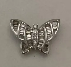 k18 WG 蝶モチーフペンダントヘッド　ブラウンダイヤ0.45ct up