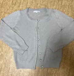 グレー ダイヤモンドパターン カーディガン