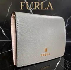 FURLA CAMELIA フルラ カメリア 二つ折り財布 グレー ピンクのサムネイル