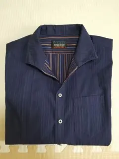NICOLE CLUB FOR MEN 長袖シャツ ネイビー ストライプ 46のサムネイル