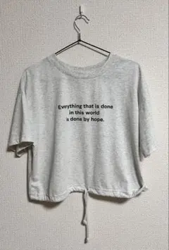 COLZA ロゴプリント クロップド丈 Tシャツ グレー Mのサムネイル
