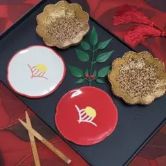 豆皿 小皿 椿 ことぶき椿 金皿 祝い 和風 お祝い