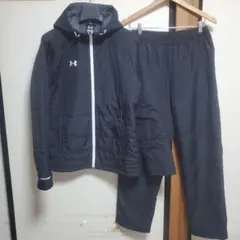 【美品】UNDER ARMOUR　トライジャケット&パンツ　メンズM　黒　中綿