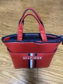 TOMMY HILFIGER レッド ミニトートバッグ