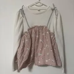 アプレレクール花柄レイヤード長袖カットソー130