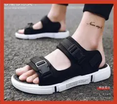 スポーツサンダル ユニセックス ブラック×ホワイト トレンド人気