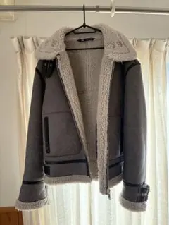 ZARA B-3フェイクムートンフライトジャケット L
