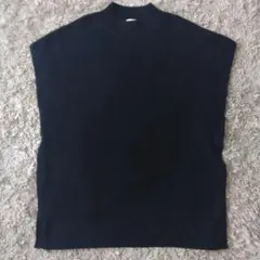 未使用 アルファキュービック ネイビー ハイネックニットベスト Lサイズ