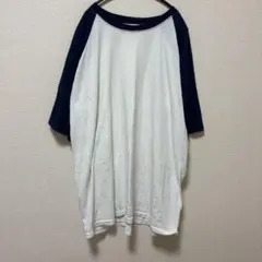 ラッセル 90s ラグランTシャツ クルーネック 七分袖 ビッグサイズ