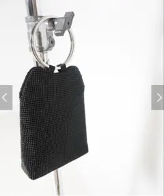 【ROOM903】✨新品✨2WAYリングハンドルラインストーンバッグ黒