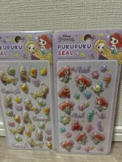新品 ディズニー アリエル ラプンツェル プクプクシール 2枚セット